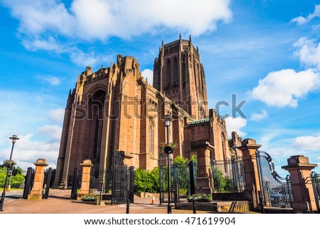 High dynamic range (HDR) Liverpool Cathedral aka Cathedral Church of Christ or Cathedral Church of the Risen Christ on St James Mount in Liverpool, UK