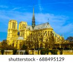 High dynamic range (HDR) Notre Dame de Paris (Our Lady of Paris) church in Paris France
