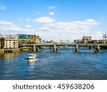 High dynamic range HDR Panoramic view of River Thames, London, UK