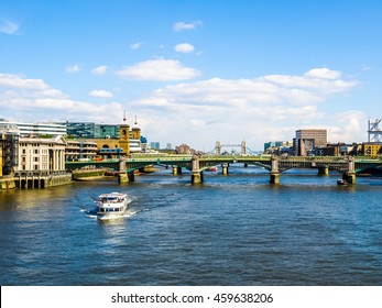 High dynamic range HDR Panoramic view of River Thames, London, UK
