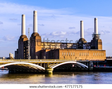 High dynamic range HDR Picture of London Battersea powerstation abandoned factory