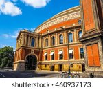 High dynamic range HDR Royal Albert Hall concert room in London, UK