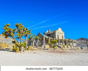 High dynamic range (HDR) Ruins of the train station in the ghost town of Rhyolite in Death Valley Nevada USA