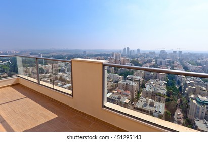 High End Balcony In Downtown Of Modern City