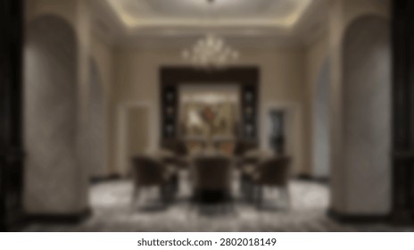 A high end dining room featuring a large table plush chairs and a grand crystal chandelier