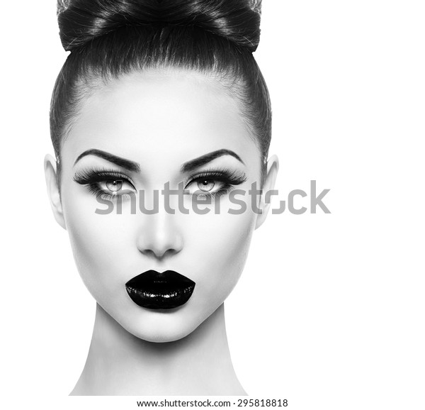 High Fashion Beauty Model Girl Face Stock Photo (Edit Now) 295818818