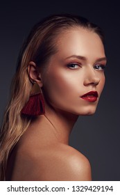 High Fashion Closeup Beauty Portrait Young Stock Photo 1329429194 ...