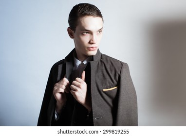 High Fashion Model In A Suit.