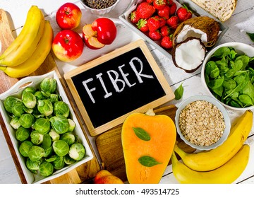 High Fiber Foods. Healthy food concept. Top view - Shutterstock ID 493514725