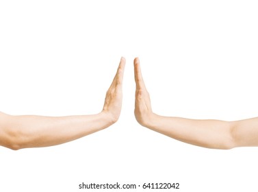 High Five On White Background