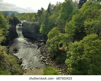 High Force Waterfall At River Tees In Low Flow. England