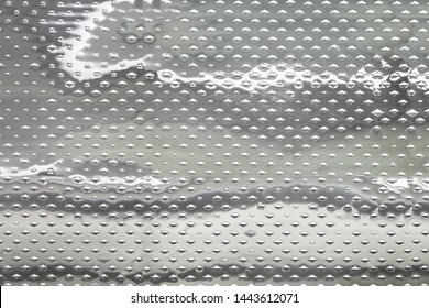 High Gloss Polished Silver Metal Sheet With Embossed Random Size Diamond Shape Pattern