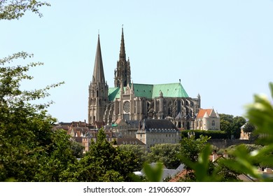 The  High Gothic Cathedral, Of Our Lady, In Chartres. Inaugurated In The Year 1260. View From The South.