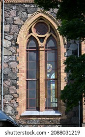 A High Gothic Window On The Wall Of The Selo Field Stone