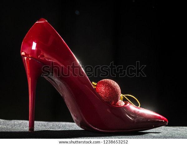 High Heel Shoes Christmas Decorations Closeup Stock Photo Edit