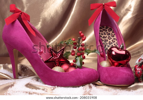 High Heel Shoes Christmas Decorations Stock Photo Edit Now 208031908