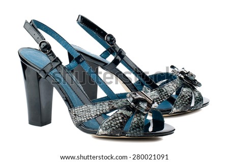High heel women sandals isolated on white background.