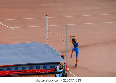 High Jump Female Jumper In Athletics Competition