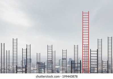 High Ladders Into The Cloudy Sky