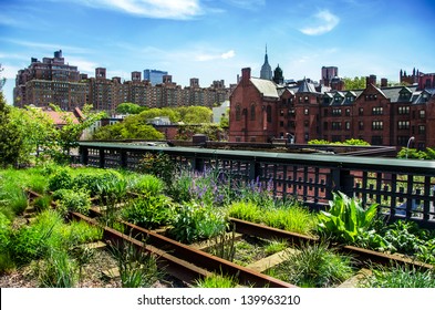 HIgh Line. Urban public park on an historic freight rail line, New York City, Manhattan. - Powered by Shutterstock