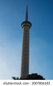 High Minaret Of Istiqlal Mosque Jakarta At Clear Sky Sunset (Jakarta, July 2021)