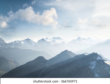 High mountain in morning time. Beautiful natural landscape