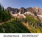 A high mountain trail at Cascade Pass in North Cascades National Park. 