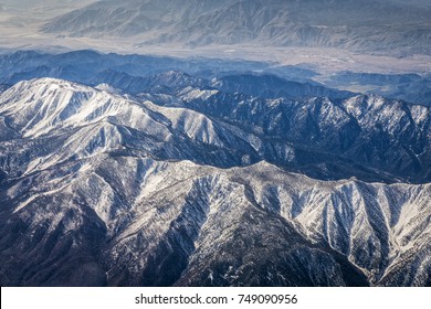 High Mountains Covered With Snow. California, United States. Mount San Antonio