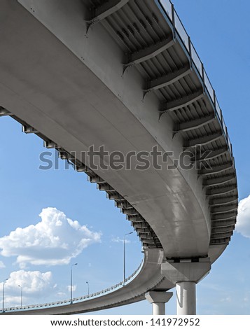 High overpass on the sky background