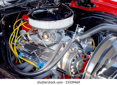 High Performance Car Engine, Closeup 