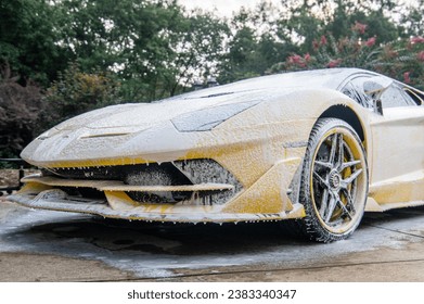 high performance fast exotic vehicle getting detailed