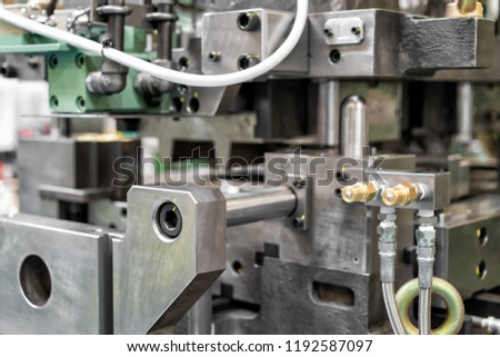 High precision die mold for casting automotive aluminium parts make with iron metal steel by lathe milling drilling and CNC machinery in the industrial factory 