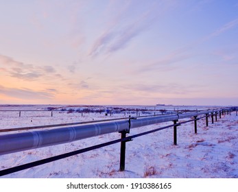 High Pressure Pipe. Oil And Gas Industry. Gas Pipeline In Canada