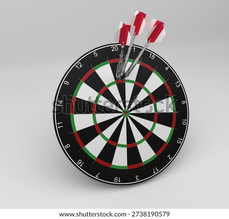 A high quality 3D render of three darts with Polish flag flights landed in the triple twenty