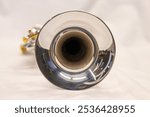 High quality detailed close-up shots of professional trumpet valves, slides, water key corks