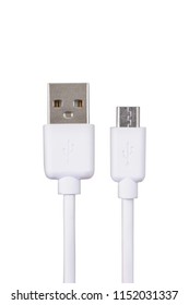 High quality generic white color USB data cable compatible with all mobile phones. Designed to connect micro USB devices including phones and tablets.
