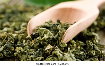 High Quality Green Tea closeup