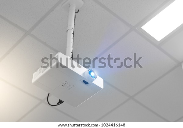 High Quality Projector4k Ceiling Conference Room Stock Photo