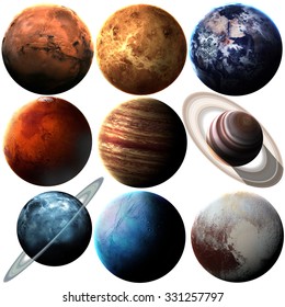 High quality solar system planets. Elements of this image furnished by NASA - Shutterstock ID 331257797