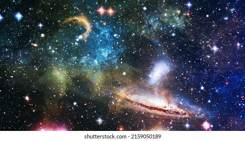 High Quality Space Background.  Starfield In Outer Space Many Light Years Far From The Earth. Elements Of This Image Furnished By NASA.