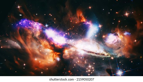 High Quality Space Background.  Starfield In Outer Space Many Light Years Far From The Earth. Elements Of This Image Furnished By NASA.