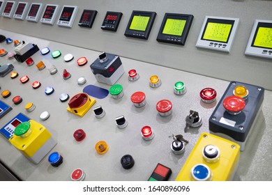 High quality switch for industrial machine, key swithc, selector switch, Push button swithc, sign light - Shutterstock ID 1640896096