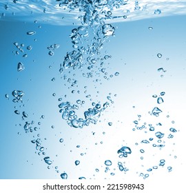 High resolution Beautiful wave and bubbles of pure drinking water in closeup