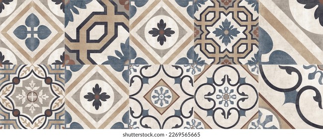 high resolution for ceramic print. backsplash background design. mosaic, ceramic kitchen tile, abstract pattern - Powered by Shutterstock