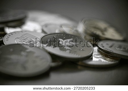 High resolution close up color image of Silver bullion coins – Holyland Mint Jerusalem- Israel 