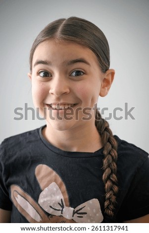 high resolution close up portrait of a single causation beautiful girl posing for portrait photo with a white background- Israel