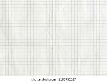 High resolution large image of a white uncoated checkered graph paper scan wrinkled weathered old thin textbook paper with gray checkers copy space for text for presentation high quality wallpaper - Shutterstock ID 2185752027