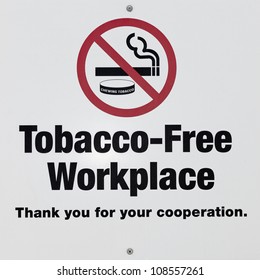 High Resolution Macro Photo Of Tobacco Free Workplace/No Smoking Sign