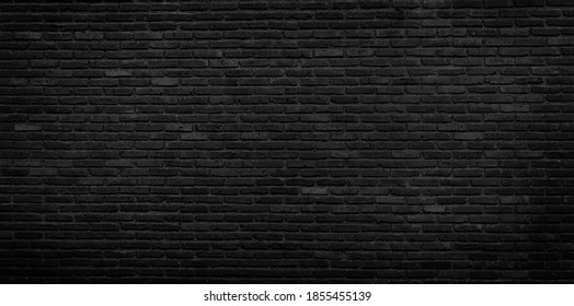 High resolution panoramic images of black old brick walls