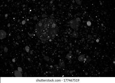 High Resolution Real Heavy Falling Snow Isolated On Solid Black Background. Falling Snow Alpha Channel Version 1 - Heavy.